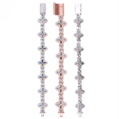 VVS MOISSANITE FOUR-LEAF CLOVER BRACELET