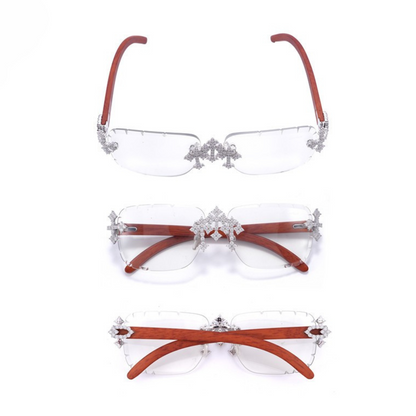VVS Moiisanite Tripple Cross Glasses