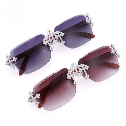 VVS Moiisanite Tripple Cross Glasses