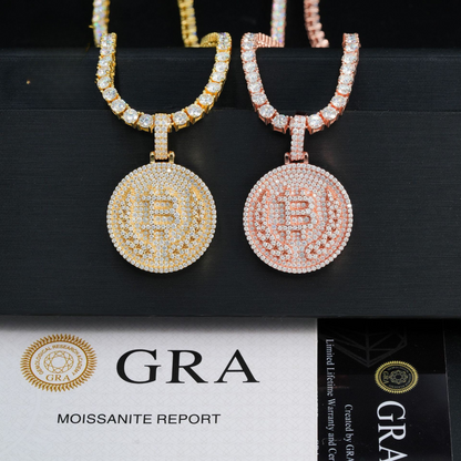 VVS Moissanite Bitcoin Pendant