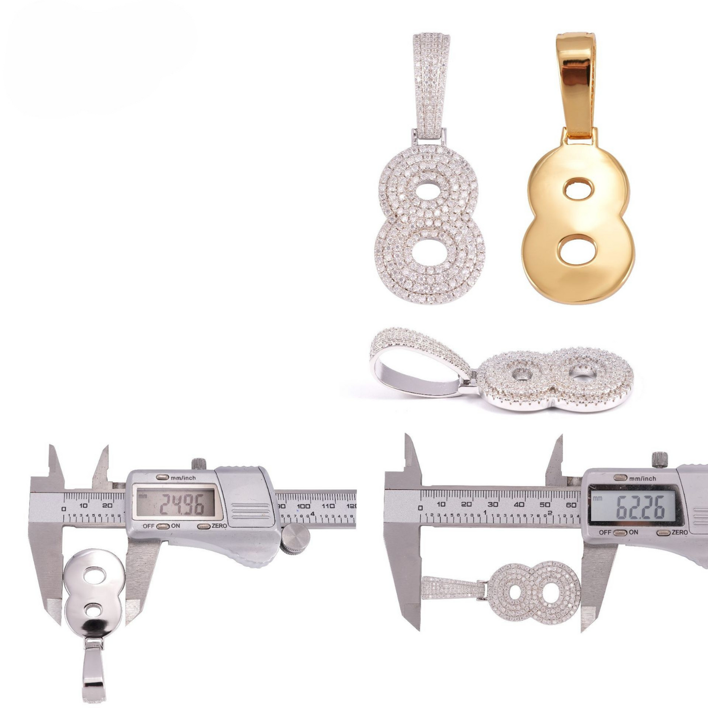 VVS Moissanite Numbers Pendant