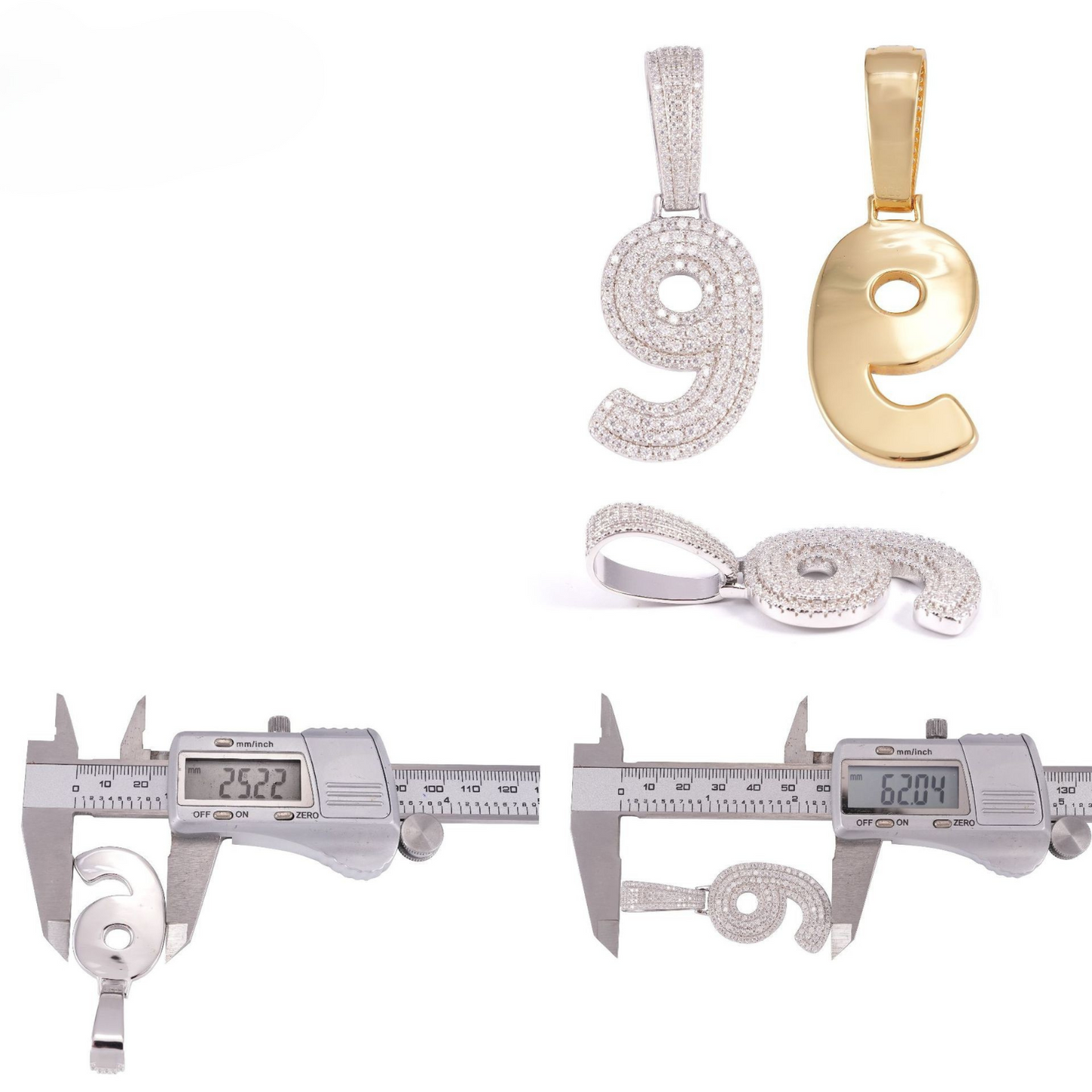 VVS Moissanite Numbers Pendant