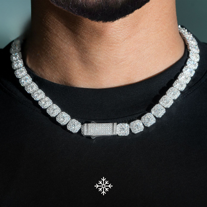 VVS MOISSANITE 10MM CLUSTER CHAIN/BRACELET