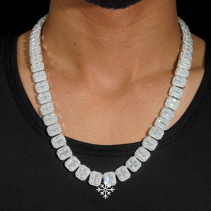 VVS MOISSANITE 13MM BAGUETTE CLUSTER CHAIN/BRACELET