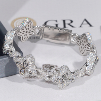 VVS MOISSANITE FOUR-LEAF CLOVER BRACELET