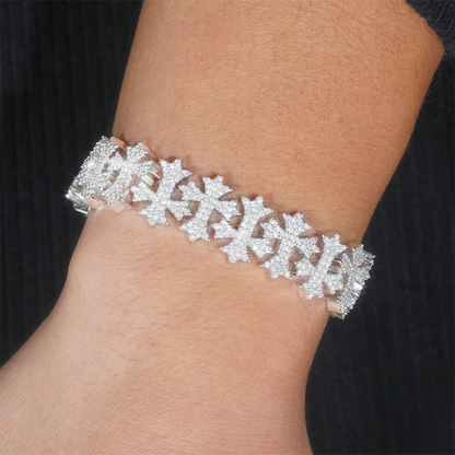VVS MOISSANITE CROSS LINK BRACELET/CHAIN