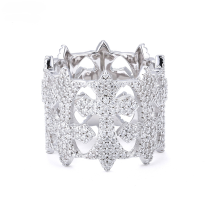 VVS MOISSANITE ROYAL CROSS RING