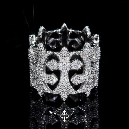 VVS MOISSANITE ROYAL CROSS RING