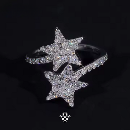 VVS Moissaniteb Star-Ended Bypass Ring