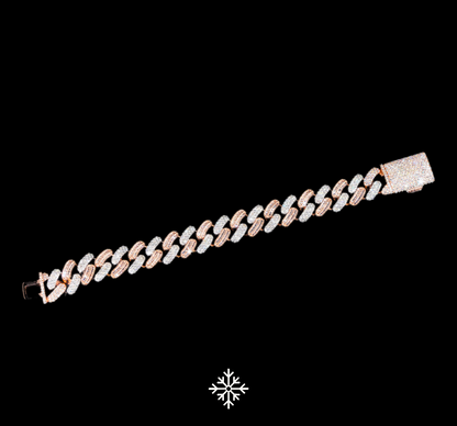 VVS MOISSANITE 16MM TWO-TONE CUBAN CHAIN/BRACELET