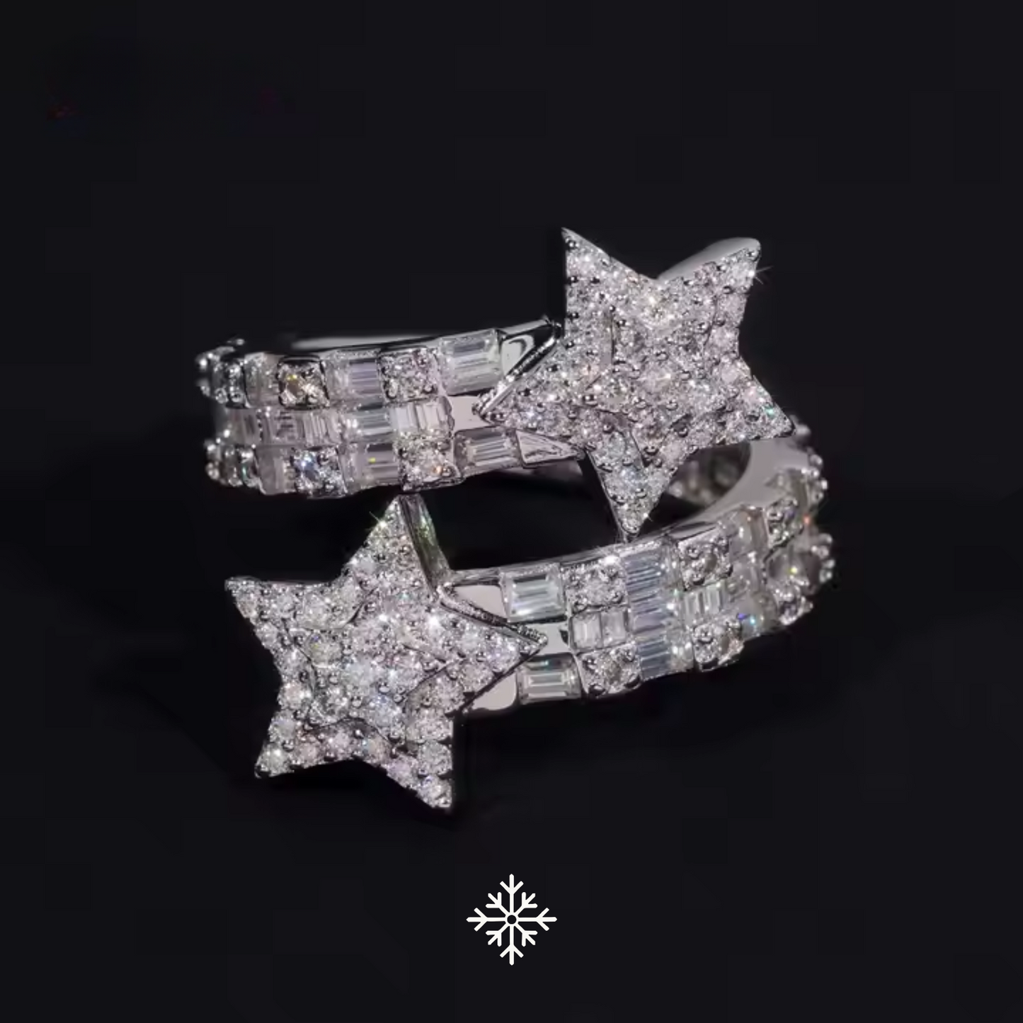 VVS Moissaniteb Star-Ended Bypass Ring