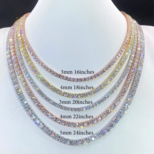 Iced Out Tennis Chain 18K Gold Plated