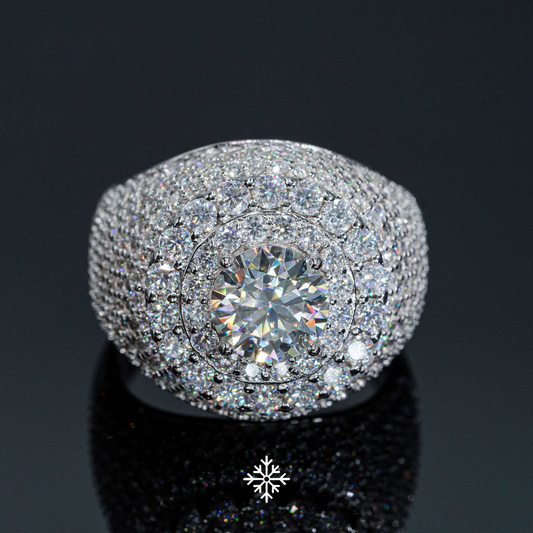 VVS Moissanite Double Halo Pavé Ring