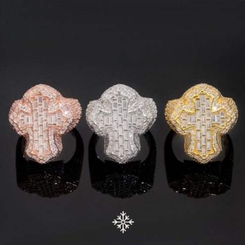 VVS MOISSANITE CROSS RING