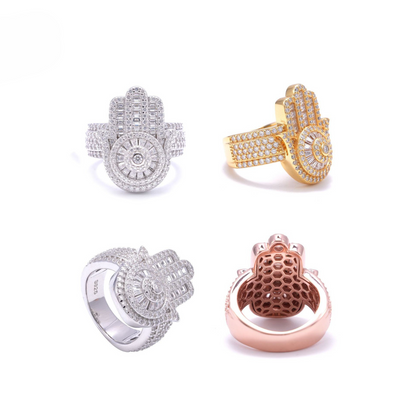 VVS MOISSANIE HAMSA RING