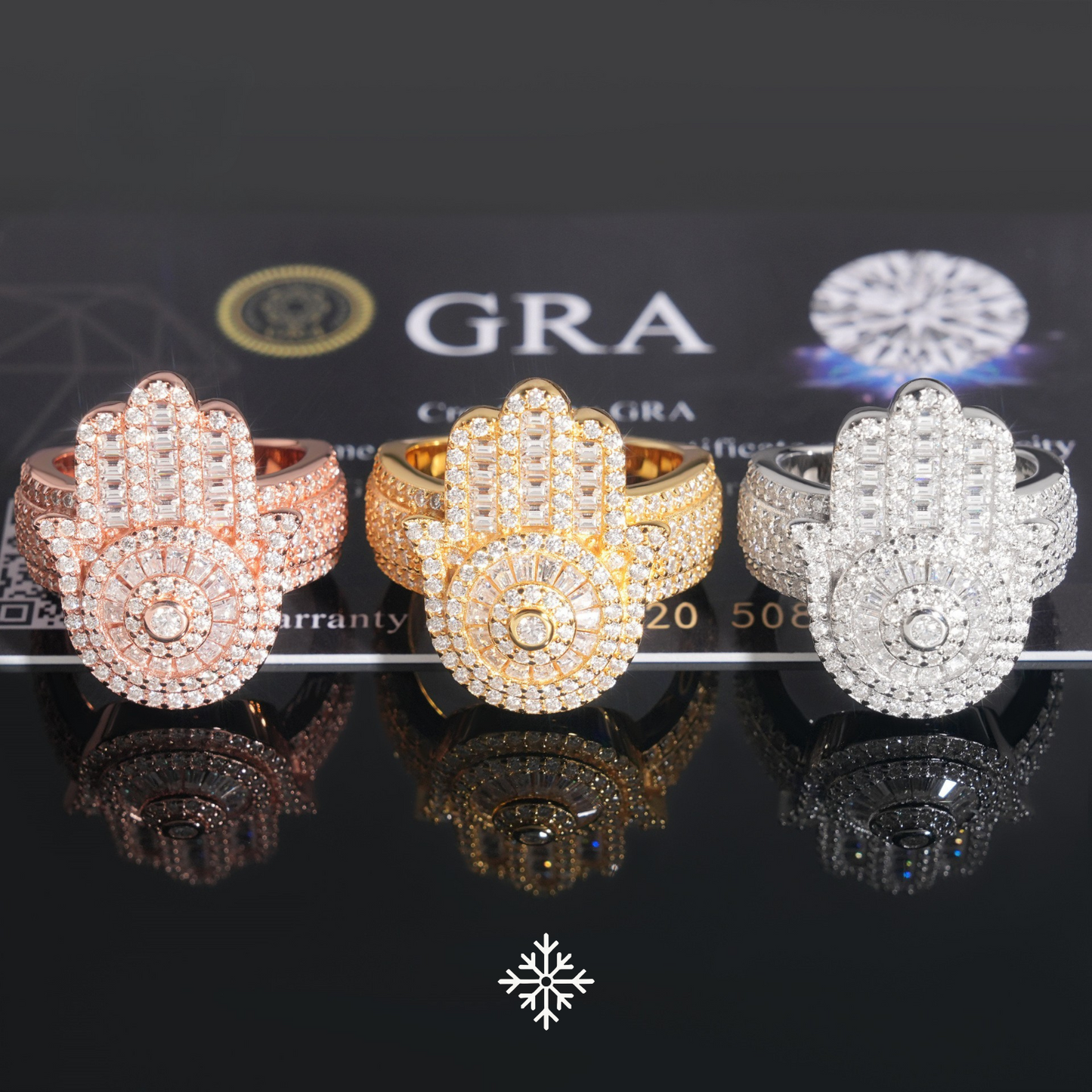 VVS MOISSANIE HAMSA RING