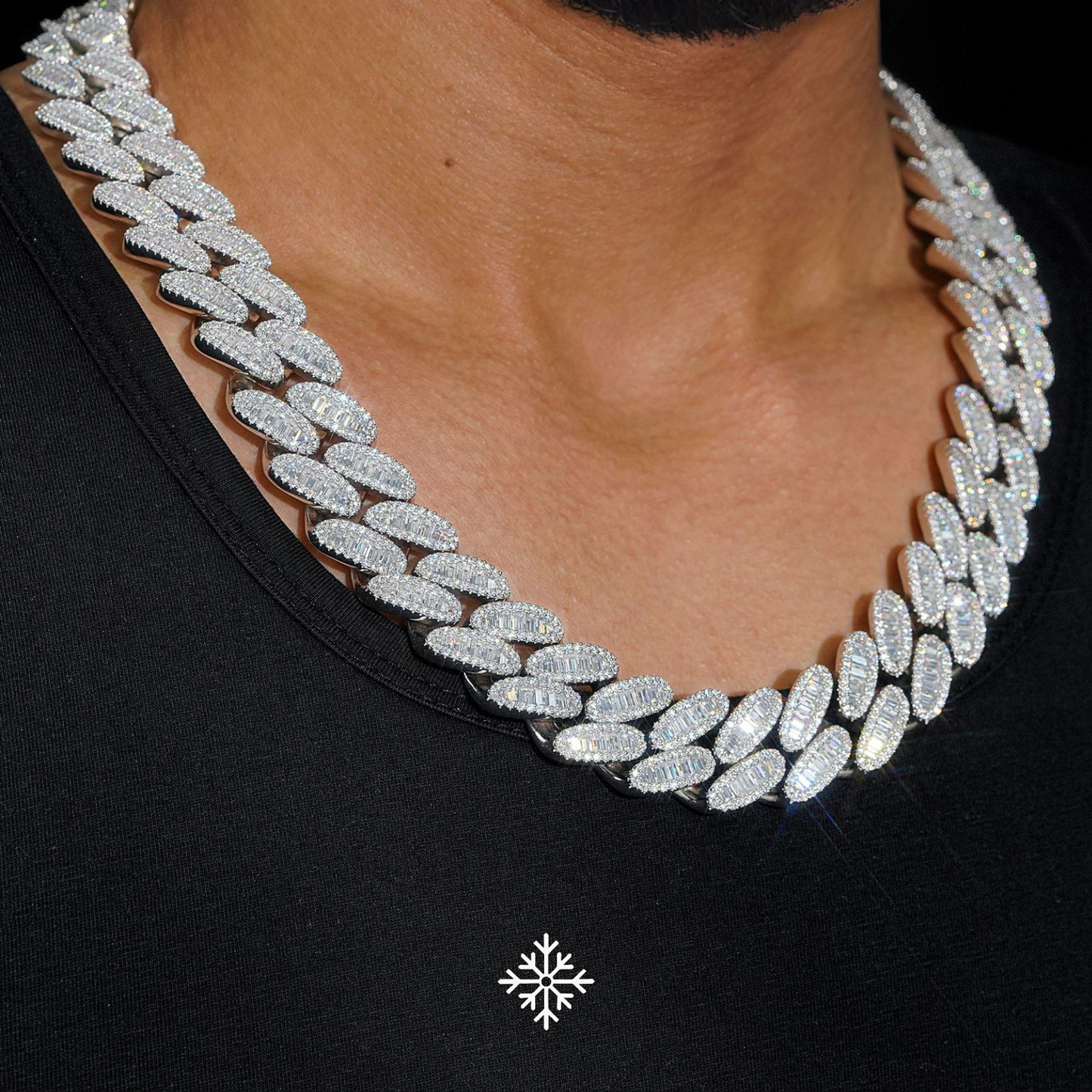 VVS MOISSANITE 20MM BAGUETTE CUBAN CHAIN/BRACELET