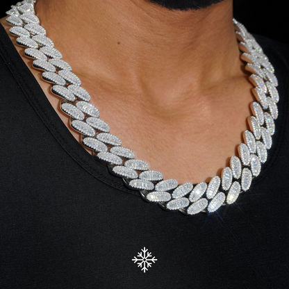 VVS MOISSANITE 20MM BAGUETTE CUBAN CHAIN/BRACELET