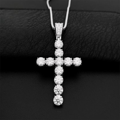 VVS MOISSANITE CROSS PENDANT (ALL SIZES)
