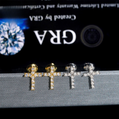 VVS Moissanite Cross Stud Earrings