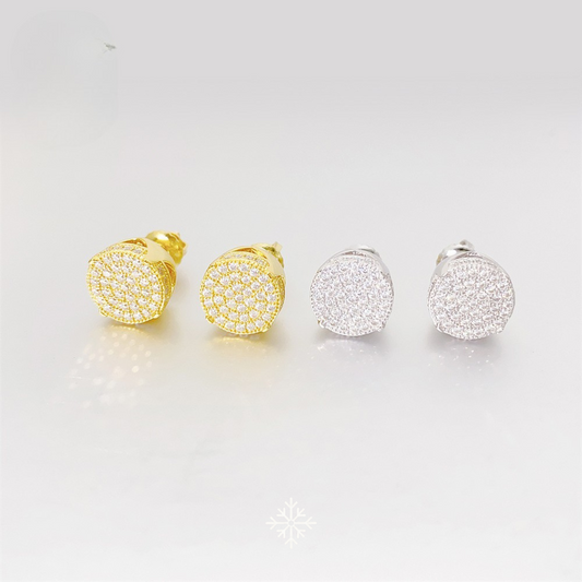 VVS Moissanite Round Pavé Stud Earrings