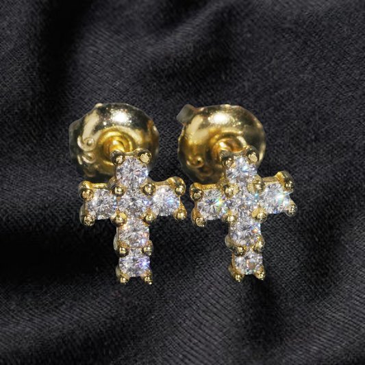 VVS Moissanite Cross Stud Earrings