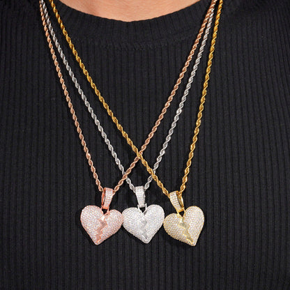 VVS MOISSANITE BROKEN HEART PENDANT
