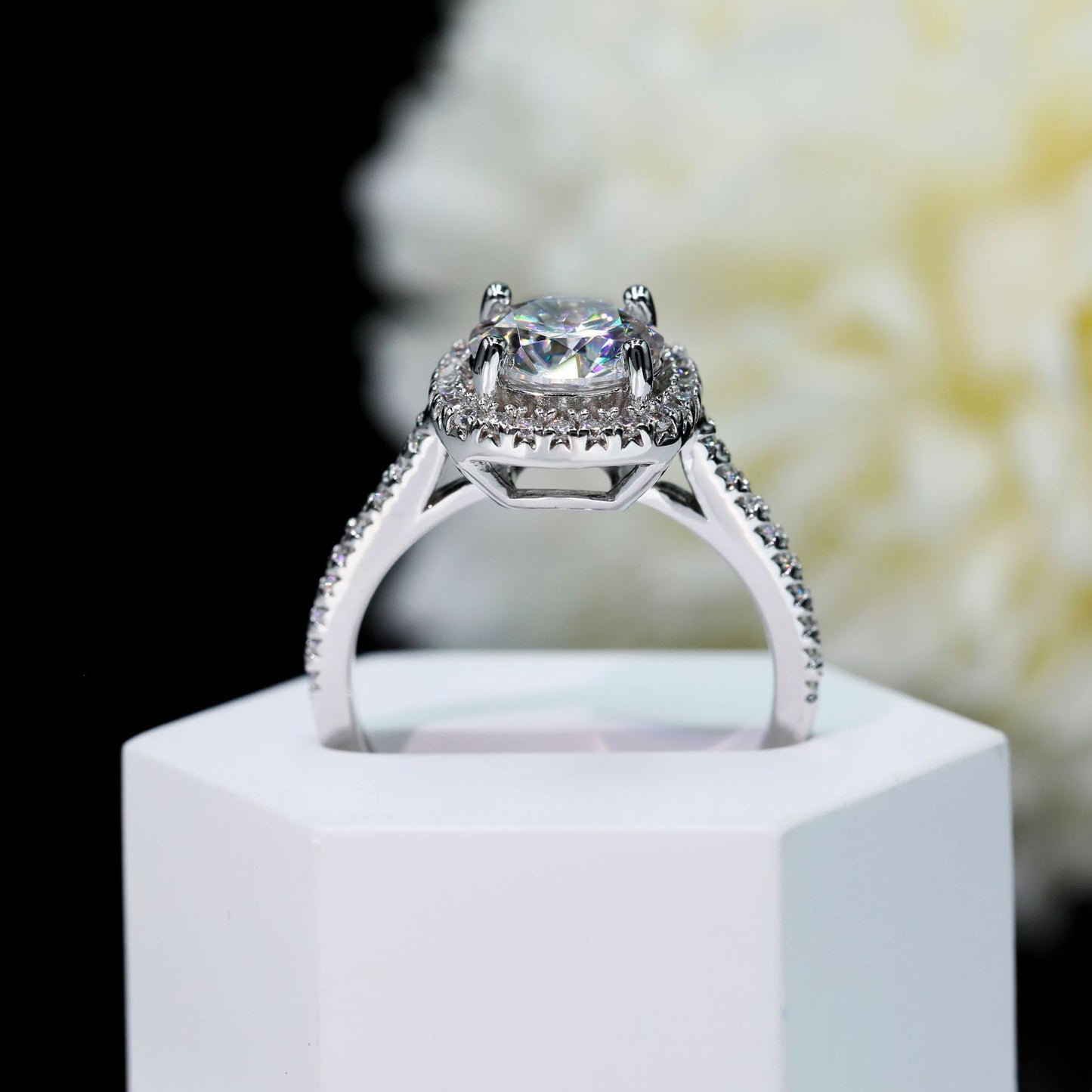 VVS Moissanite Halo Ring