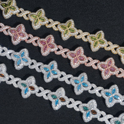 VVS MOISSANITE FOUR-LEAF CLOVER BRACELET