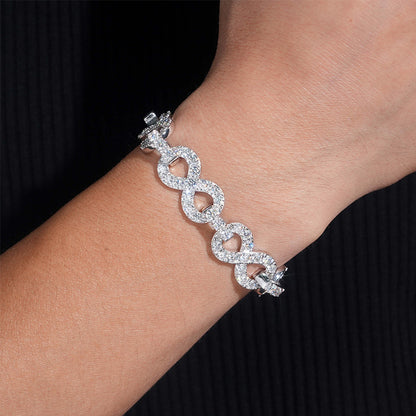 VVS MOISSANITE 13MM INFINITY LINK CHAIN/BRACELET