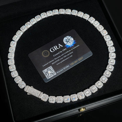 VVS MOISSANITE 10MM CLUSTER CHAIN/BRACELET
