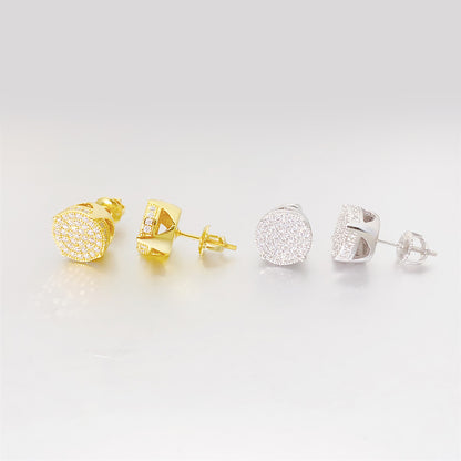 VVS Moissanite Round Pavé Stud Earrings