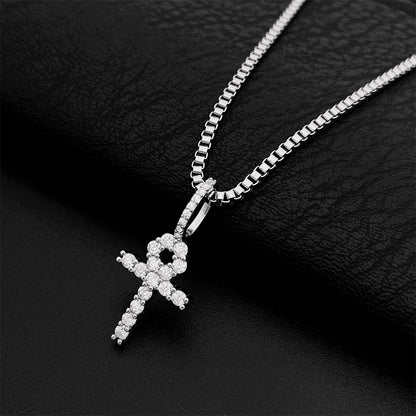 VVS MOISSANITE ANKH CROSS PENDANT