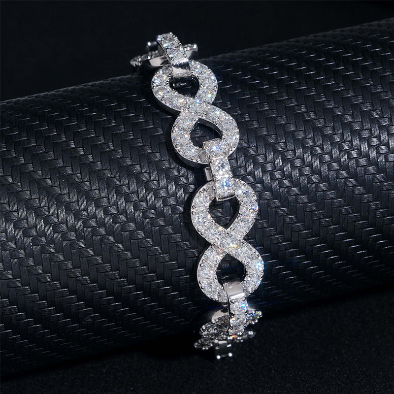 VVS MOISSANITE 13MM INFINITY LINK CHAIN/BRACELET
