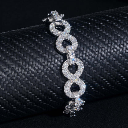 VVS MOISSANITE 13MM INFINITY LINK CHAIN/BRACELET