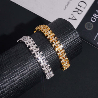 VVS MOISSANITE CROSS LINK BRACELET/CHAIN