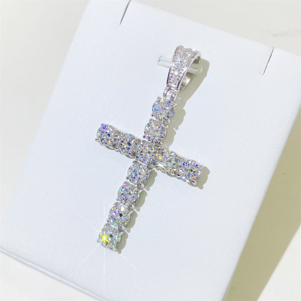VVS MOISSANITE CROSS PENDANT (ALL SIZES)