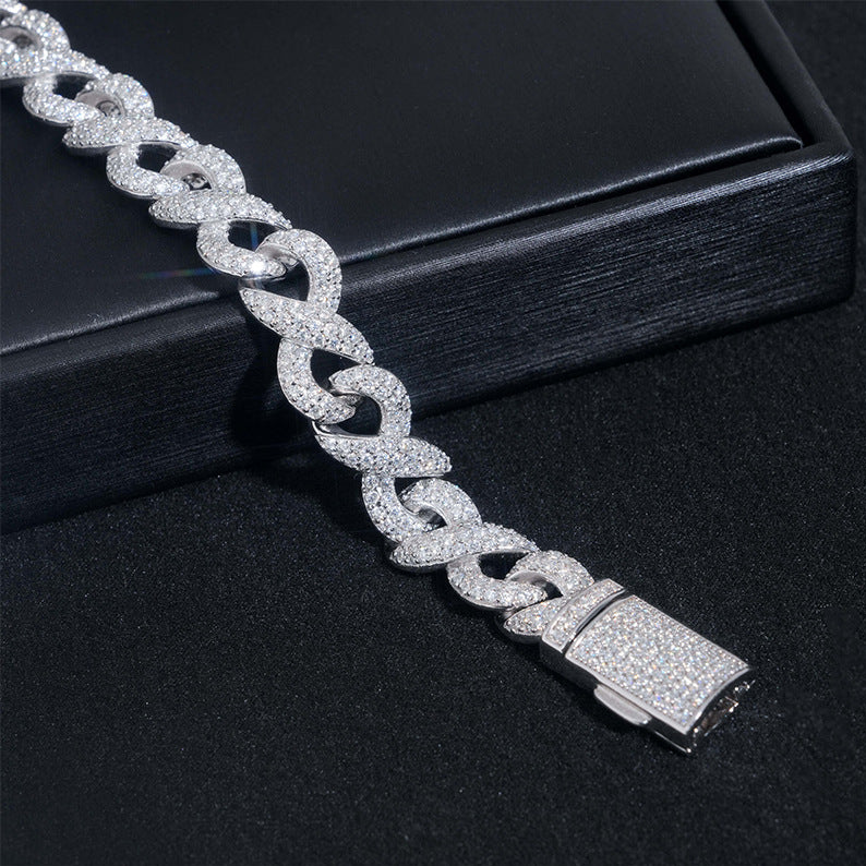 VVS MOISSANITE INFINITY LINK CHAIN/BRACELET