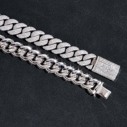 VVS MOISSANITE PRONG CUBAN CHAIN/BRACELET