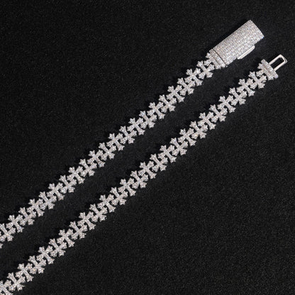 VVS MOISSANITE CROSS LINK BRACELET/CHAIN