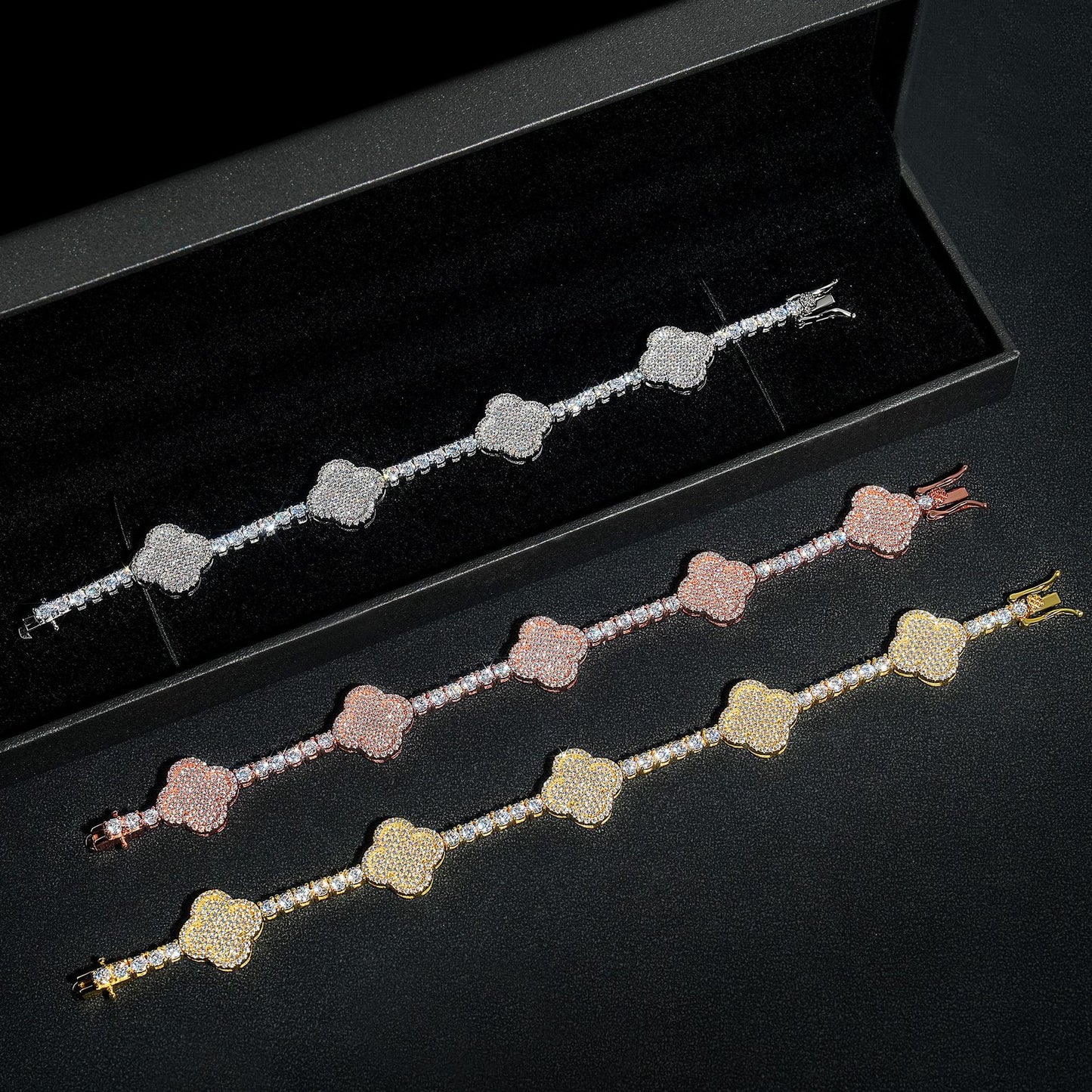 VVS MOISSANITE ALHAMBRA BRACELET/CHAIN