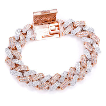 VVS MOISSANITE 16MM TWO-TONE CUBAN CHAIN/BRACELET