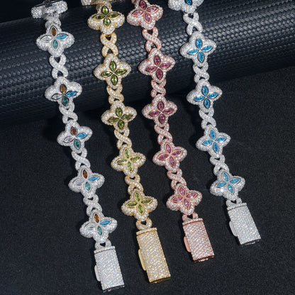 VVS MOISSANITE FOUR-LEAF CLOVER BRACELET