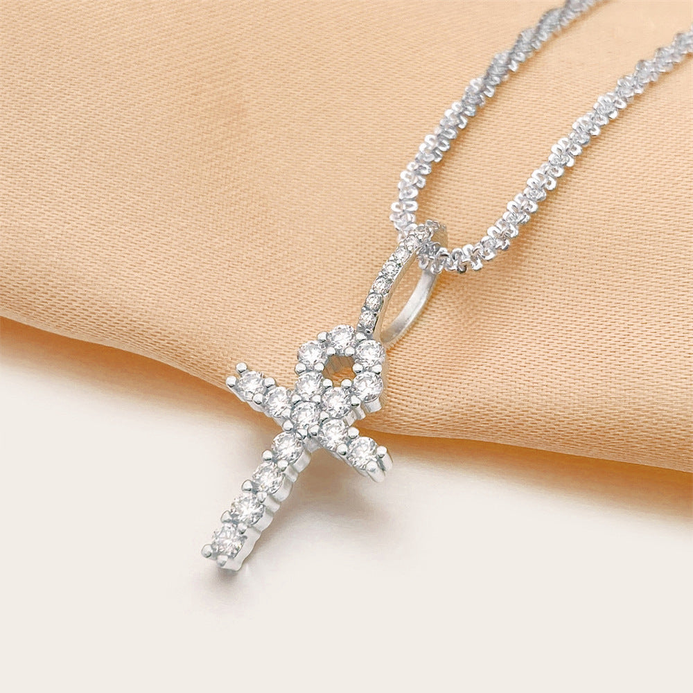 VVS MOISSANITE ANKH CROSS PENDANT