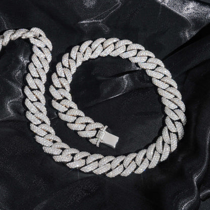 VVS MOISSANITE PRONG CUBAN CHAIN/BRACELET