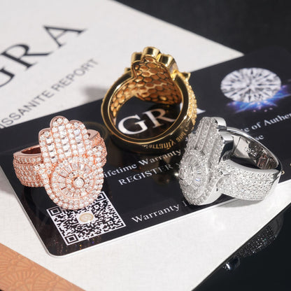 VVS MOISSANIE HAMSA RING