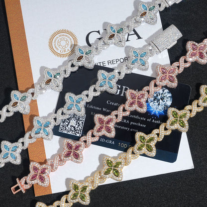 VVS MOISSANITE FOUR-LEAF CLOVER BRACELET