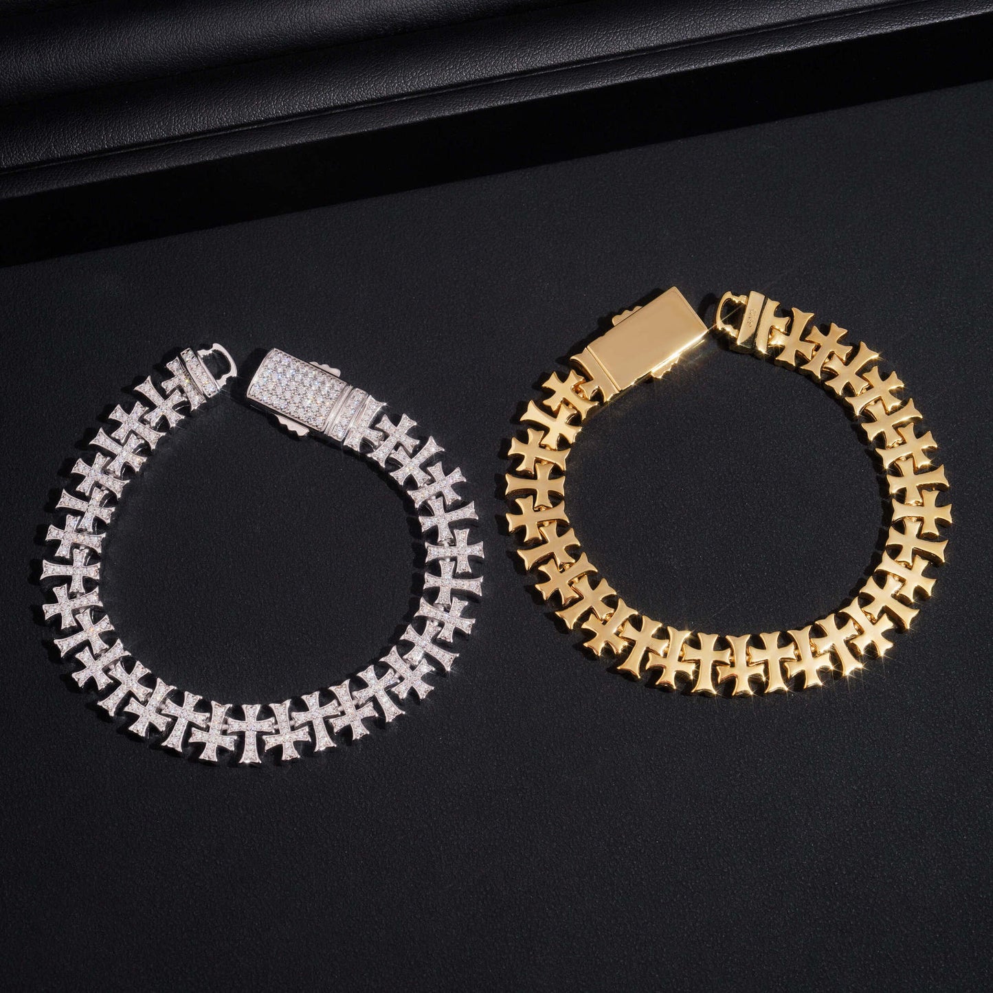 VVS MOISSANITE CROSS LINK BRACELET/CHAIN
