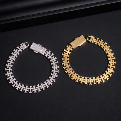 VVS MOISSANITE CROSS LINK BRACELET/CHAIN