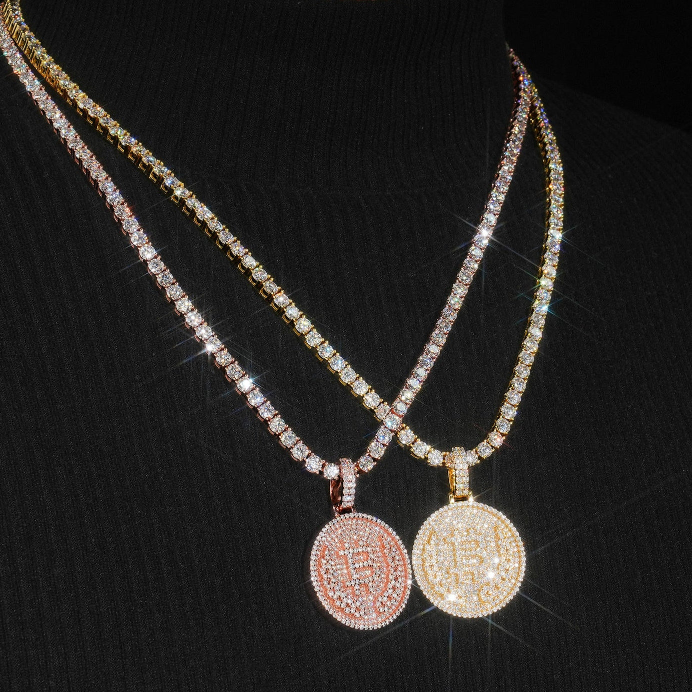 VVS Moissanite Bitcoin Pendant